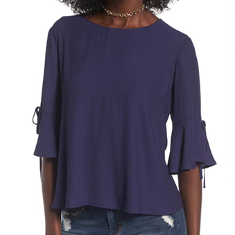 BOGO Lush Ruffle Bell Sleeve Chiffon Blouse
